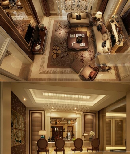 室内家装设计素材 欧式古典 客厅 卧室 餐厅别墅3Dmax模型资源