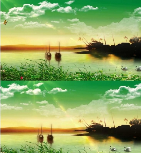 J851唯美风景夏日恋情 天鹅湖 LED大屏幕背景视频素材 晚会婚庆VJ